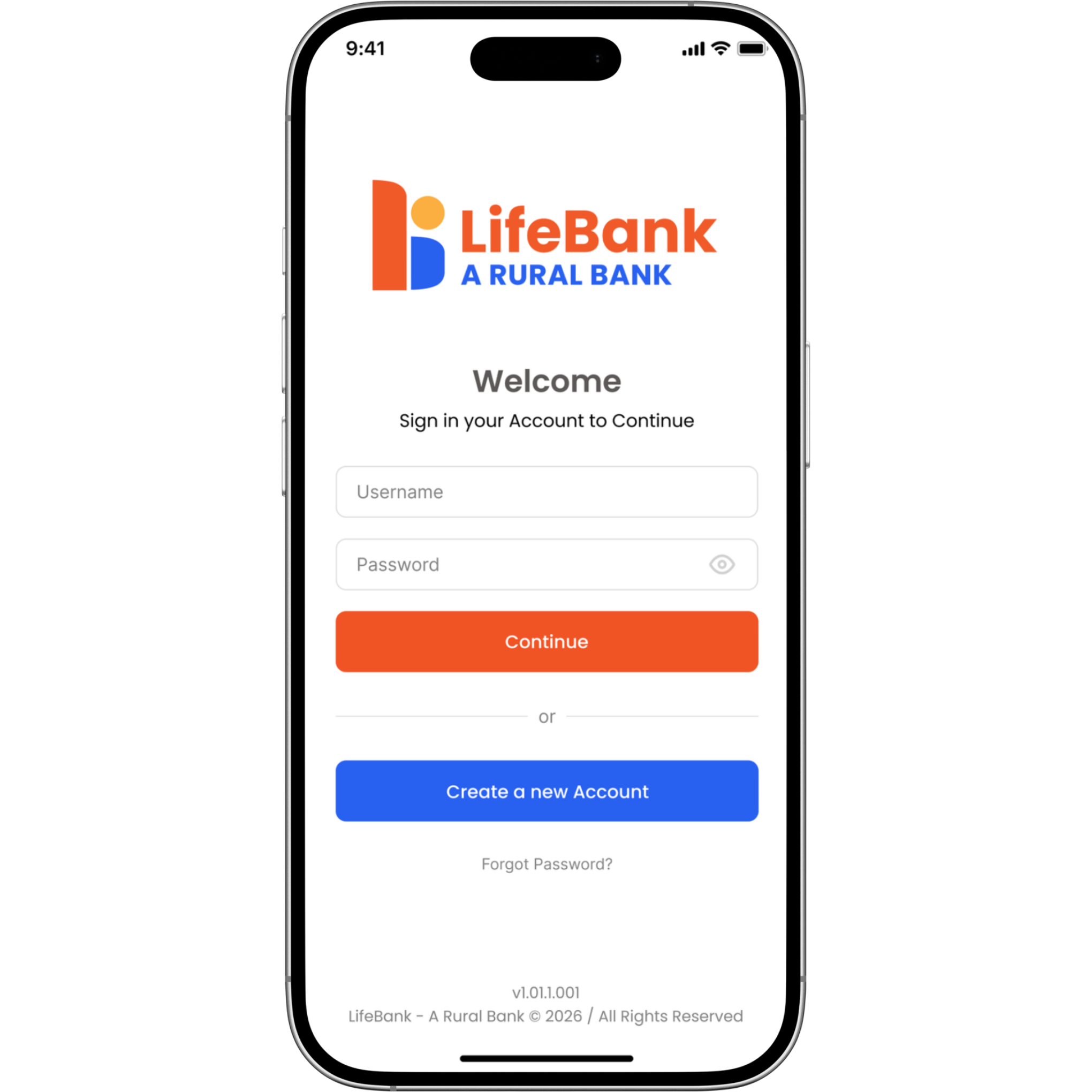 LifeLink RB sign-in screen