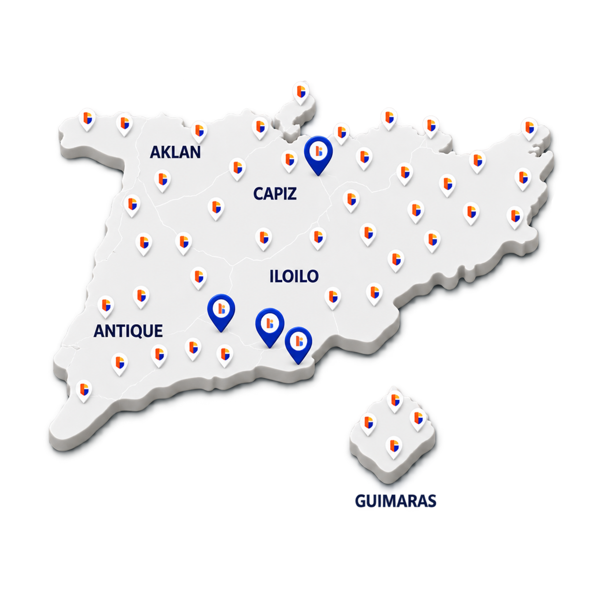 Panay Island — LifeBank's service area across Iloilo, Guimaras, Capiz, Aklan, and Antique